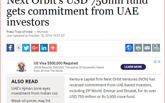 Next Orbit’s USD 750mn fund gets commitment from UAE investors